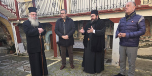 Αυτοψία Μητροπολίτη-Λαμπρόπουλου-Μανδρώνη στην υπό ανακαίνιση Ιερά Μονή Καλτεζών