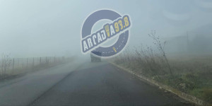 Τοπίο στην ομίχλη το πρωί της Πέμπτης στην Τρίπολη