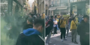Κιτρινομπλέ παράνοια μέσα στο Ηράκλειο (vid)